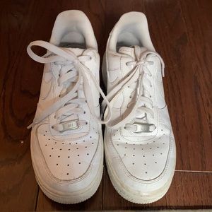 White Nike Air Force 1s size 7.5